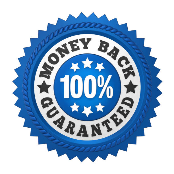 TBG - The Business Gazette Money Back Guaranteed Label isolated on white background. 3D render